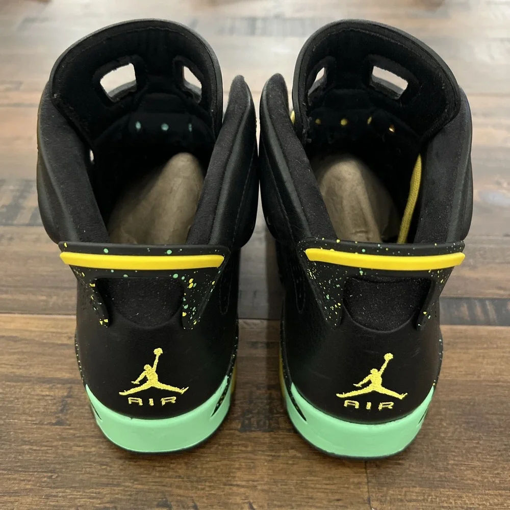 Men's Size 10 Air Jordan 6 Retro Brazil Pack Black Yellow Green